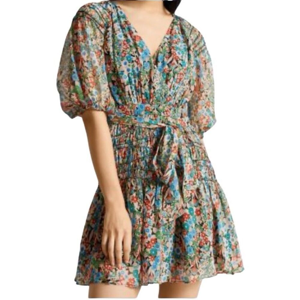Ted Baker Tiania Smock Panel Wrap Mini Dress Size 2 - Picture 1 of 8